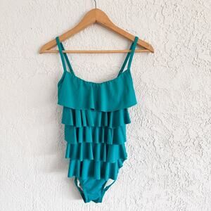Michael Kors Swimsuit Ruffle Blue One Piece